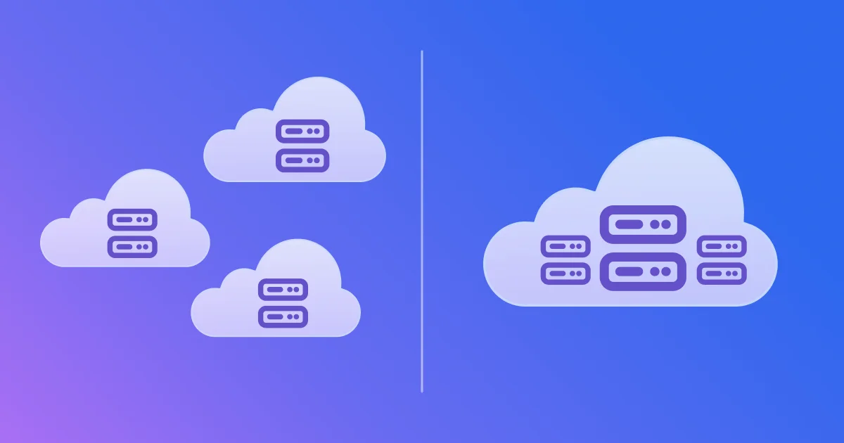cloud and hybrid hosting concept