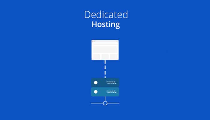 dedicated hosting concept on a blue background