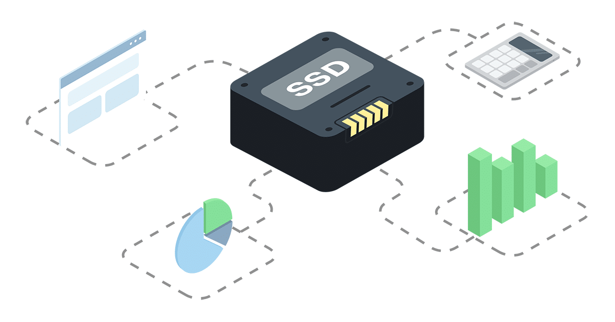 illustration of SSD hosting concept