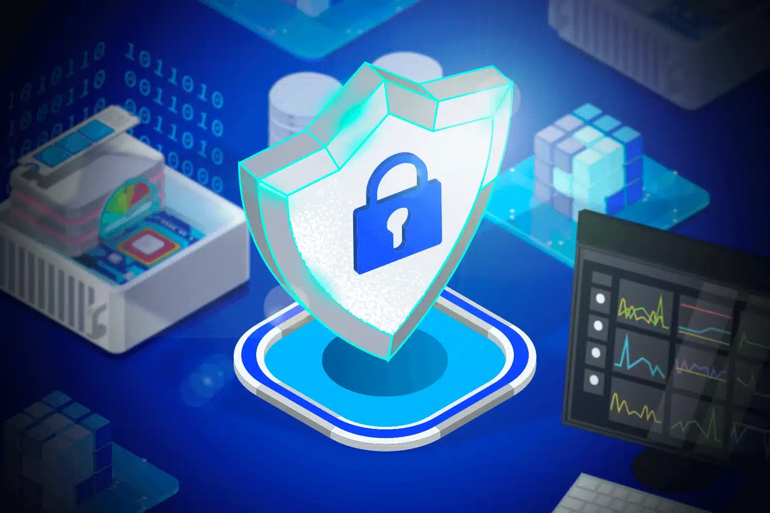 view of a lock showing secure web hosting concept