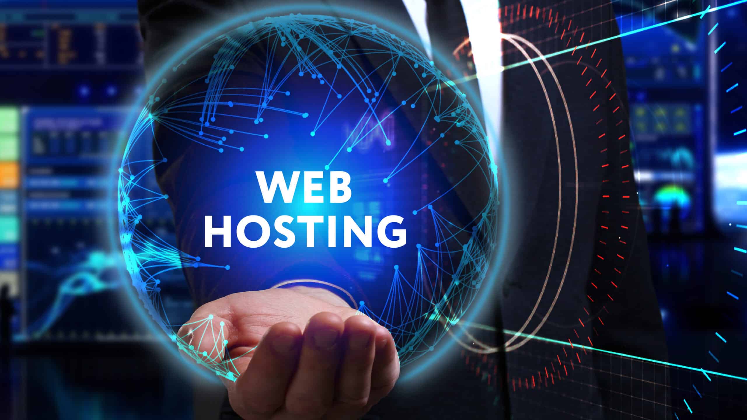 web hosting icon on a hand