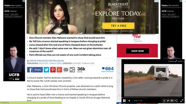 a website page with ads on left and right
