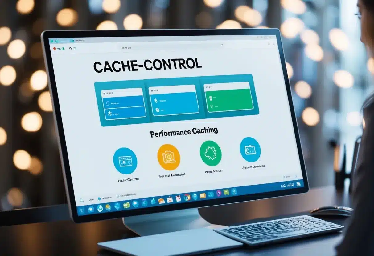 A computer screen showing a cache control dashboard with performance caching options.